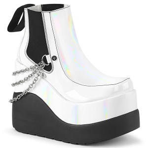 White vegan boots 13 cm VOID-50 demoniacult knee boots wedges platform