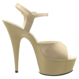 Beige 15 cm DELIGHT-609 platform pleaser high heels shoes