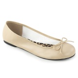 Beige Leatherette ANNA-01 big size ballerinas shoes