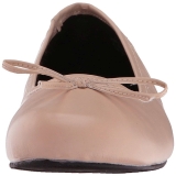 Beige Leatherette ANNA-01 big size ballerinas shoes