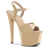 Beige Shiny 18 cm Pleaser SKY-309 High Heels Platform