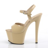 Beige Shiny 18 cm Pleaser SKY-309 High Heels Platform