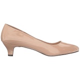 Beige Shiny 5 cm FAB-420W High Heel Pumps for Men