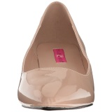 Beige Shiny 5 cm FAB-420W High Heel Pumps for Men