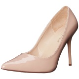 Beige Varnished 10 cm CLASSIQUE-20 pointed toe stiletto pumps