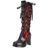 Black 10 cm CRYPTO-106 lolita knee boots goth platform boots