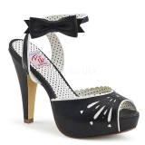 Black 11,5 cm Pinup retro vintage BETTIE-01 high heeled sandals