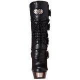 Black 14 cm MUERTO-1026 Chrome Platform Ankle Calf Boots