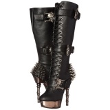 Black 14 cm MUERTO-2028 Chrome Platform Knee Boots