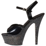 Black 15 cm KISS-209MG High Heels Glitter Platform