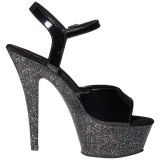 Black 15 cm KISS-209MG High Heels Glitter Platform