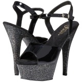 Black 15 cm KISS-209MG High Heels Glitter Platform