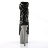 Black 18 cm ADORE-1008SQ womens sequins ankle boots