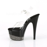 Black 18 cm ADORE-708-3 Glitter Platform High Heels Shoes