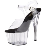 Black 18 cm ADORE-708 High Heels Acrylic Platform