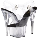 Black 18 cm ADORE-708 High Heels Acrylic Platform