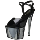 Black 18 cm ADORE-709 Chrome Platform High Heel