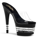 Black 18 cm Pleaser ADORE-701LN Platform High Heel Mules