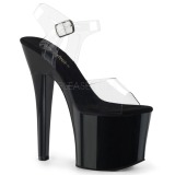 Black 18 cm Pleaser RADIANT-708 Platform High Heels Shoes