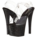 Black 18 cm Pleaser SKY-308MG glitter high heels shoes