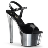 Black 18 cm Pleaser SKY-309 Chrome Platform High Heels Shoes