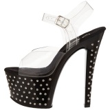 Black 18 cm Pleaser STARDUST-708 High Heels Platform