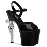 Black 18 cm REVOLVER-709 Platform Gun High Heels