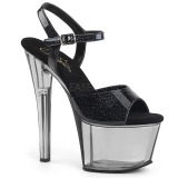 Black 18 cm SKY-309GPT glitter platform sandals shoes
