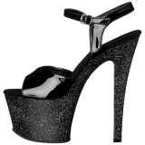 Black 18 cm SKY-309MG High Heels Glitter Platform