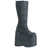 Black 18 cm STACK-301 demoniacult boots - unisex cyberpunk boots