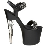 Black 19 cm BONDGIRL-712 Platform Gun High Heels