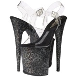 Black 20 cm Pleaser FLAMINGO-808MG glitter high heels shoes