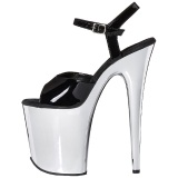 Black 20 cm Pleaser FLAMINGO-809 High Heels Chrome Platform