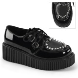 Black 5 cm CREEPER-108 creepers shoes women - rockabilly platform shoes