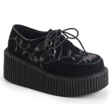 Black 7,5 cm CREEPER-219 creepers shoes women - rockabilly platform shoes