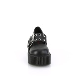 Black 7,5 cm CREEPER-230 maryjane creepers women - rockabilly shoes with buckle