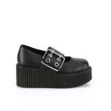 Black 7,5 cm CREEPER-230 maryjane creepers women - rockabilly shoes with buckle