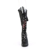 Black 9,5 cm GLAM-243 DemoniaCult high heeled lace up boots