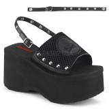 Black 9 cm Demonia FUNN-32 lolita platform sandals