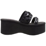 Black 9 cm FUNN-18 Goth Platform Sandals Womens