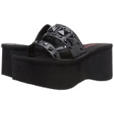 Black 9 cm FUNN-18 Goth Platform Sandals Womens