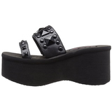 Black 9 cm FUNN-18 Goth Platform Sandals womens