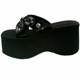Black 9 cm FUNN-29 Goth Platform Sandals Womens