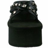 Black 9 cm FUNN-29 Goth Platform Sandals Womens