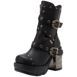 Black 9 cm SINISTER-201 lolita ankle boots goth platform boots