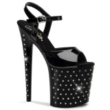 Black Crystal Stone 20 cm STARDUST-809 Platform High Heels Shoes