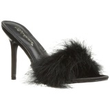 Black Feathers 10 cm CLASSIQUE-01F High Women Mules Shoes for Men