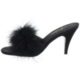 Black Feathers 8 cm AMOUR-03 High Women Mules Shoes for Men