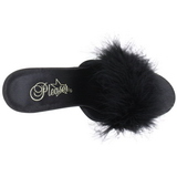 Black Feathers 8 cm AMOUR-03 High Women Mules Shoes for Men