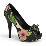 Black Floral 13 cm LOLITA-11 womens Shoes with High Heels